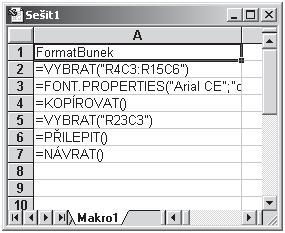 Excel - záznam, úprava a programování maker 1.