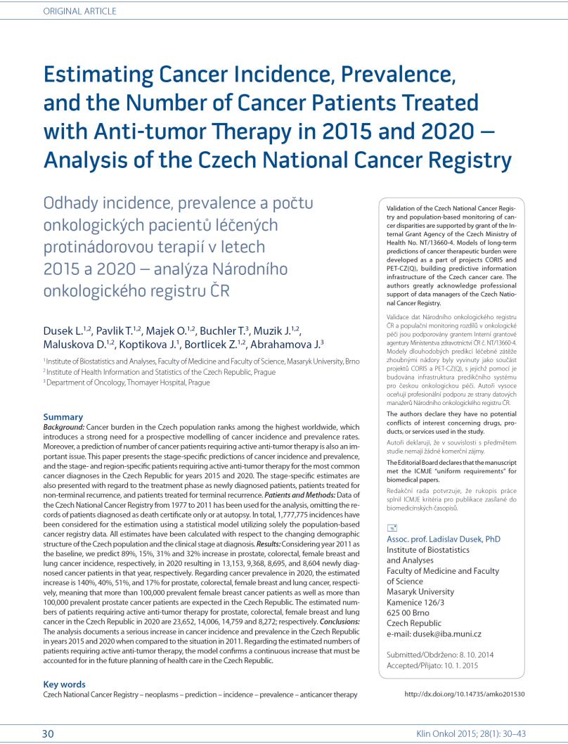 Incidence rakoviny prostaty v ČR 16000 14000 12000 10000 8000 6000