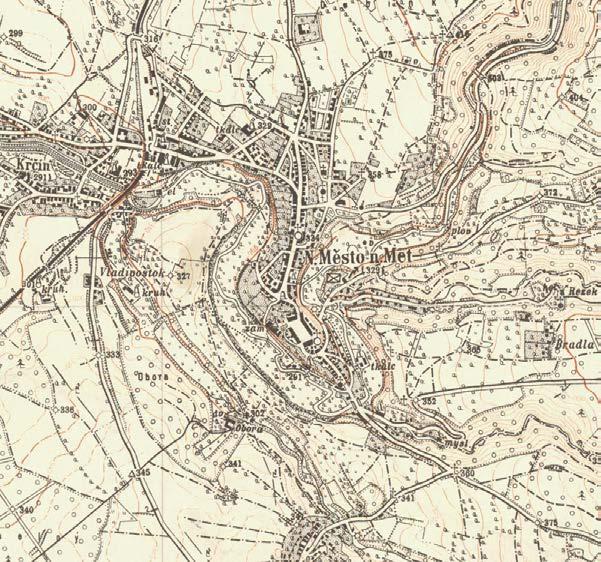 Část 1 Vojenská zeměpisná služba v letech 1918 1950 Výřez topografické mapy 1 : 20 000 z r.