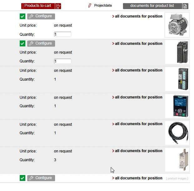 DT konfigurátor možnosti seznamu produktů (List of products) Vygenerování dokumentace a rozměrů pro všechny komponenty Vygenerování dokumentace a rozměrů pro jeden komponent Data k