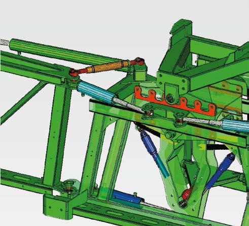 Postřikovací ramena Super-L se díky výkonným hydraulickým válcům skládají a rozkládají zcela automaticky. Ramena se skládají na boku vedle nádrže. Ramena jsou pevně zajištěna v přepravních držácích.