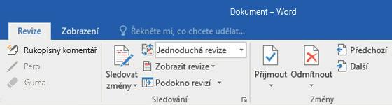 Zadáním klíčového slova nebo slovního spojení do vyhledávacího pole Řekněte mi, co chcete udělat na pásu karet můžete rychle najít