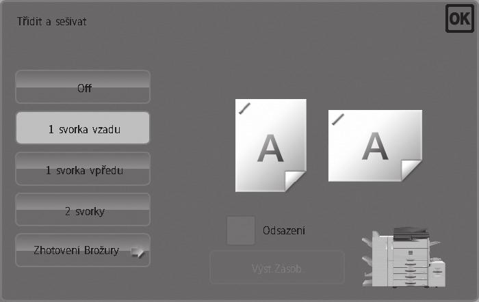 Klepnout Tisk Ukládání dokumentů Naskenovaný originál a nastavení se