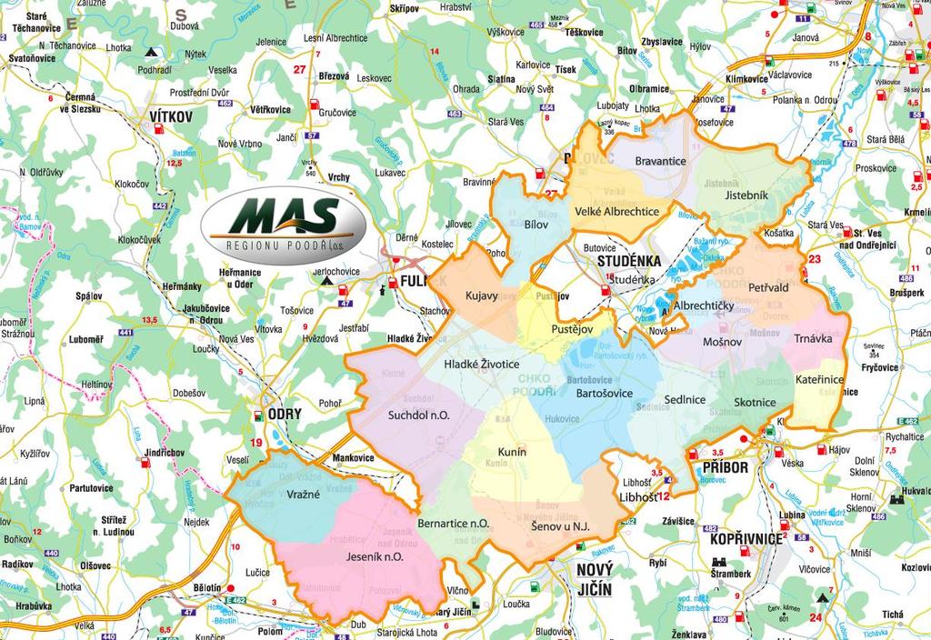 5 zástupců obcí Obrázek č. 6: Území MAS v letech 20042006 Zdroj: vlastní zpracování 2.2 Rozšíření MAS Regionu Poodří v letech 2007 a 2012 Ke dni 31.