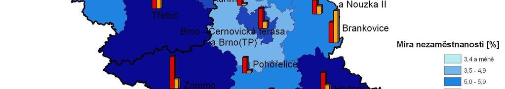 cz), vlastní úpravy Obdobně jako na krajské a okresní úrovni se vyvíjela míra nezaměstnanosti i ve městech Blansko a Žďár nad Sázavou.