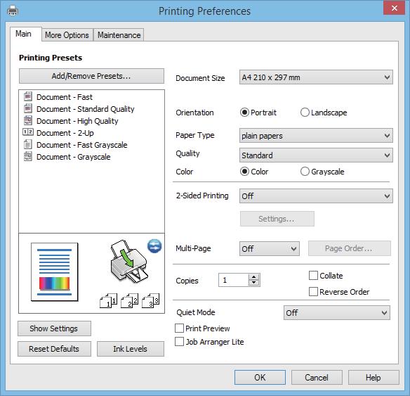 Informace o aplikaci Průvodce ovladačem tiskárny v systému Windows Nápověda je k dispozici v ovladači tiskárny pro systém Windows.