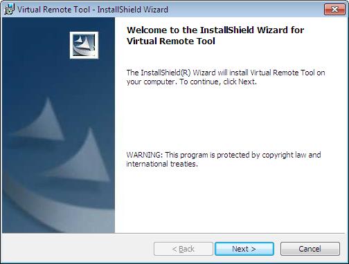 7. Pomocný software pro uživatele 2 V tomto okně klikněte na možnost Install Virtual Remote Tool. Tím spustíte instalaci.