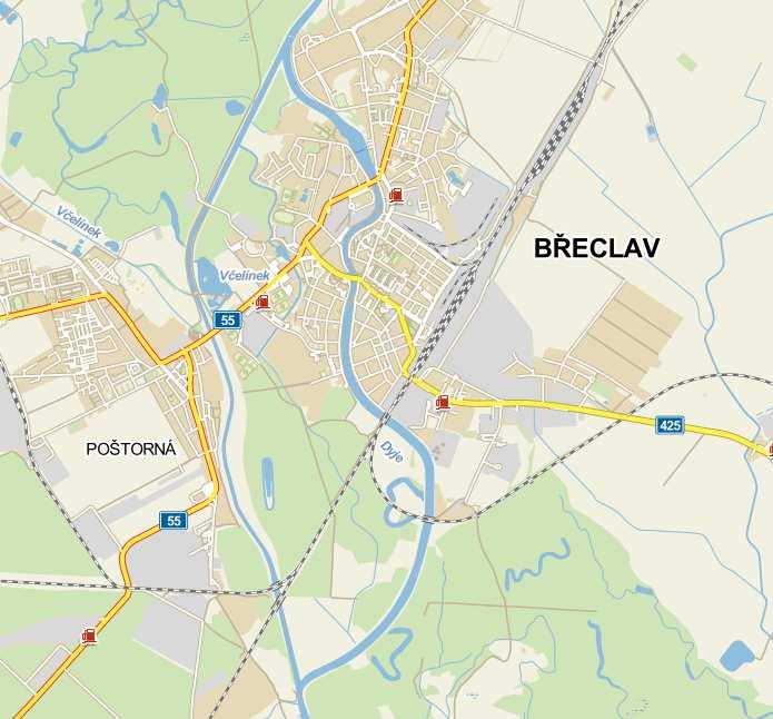 4 POPIS ZÁJMOVÉHO ÚZEMÍ Zájmové území, které je předmětem řešení, zahrnuje úsek řeky Dyje ve městě Břeclav (viz obr. 4.1).