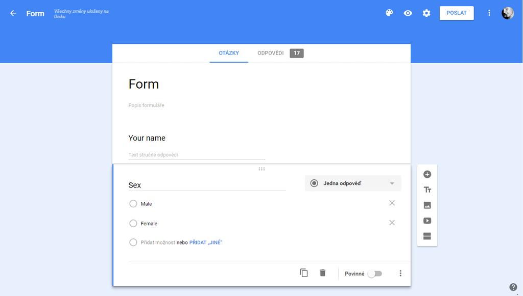 Analýza konkurenčních řešení 33 Obr. 3 Ukázka tvorby formuláře pomocí webové aplikace Google Forms 5.2 WuFoo WuFoo aplikace je další z mnoha konkurenčních produktů, která je na trhu od roku 2006.