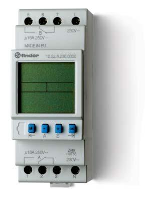 ŘADA ŘADA elektronické 1-kanálové spínací hodiny - týdenní programem - nastavení tlačítky Typ.21 - šířka 35,8 mm Typ.22-2P / 16 A - šířka 35,8 mm Typ.