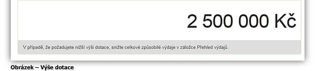 !! Příklad 1 pořízení nové CAS: Celková výše uznatelných výdajů vyplněná v záložce Přehled výdajů je 6 000 000 Kč.