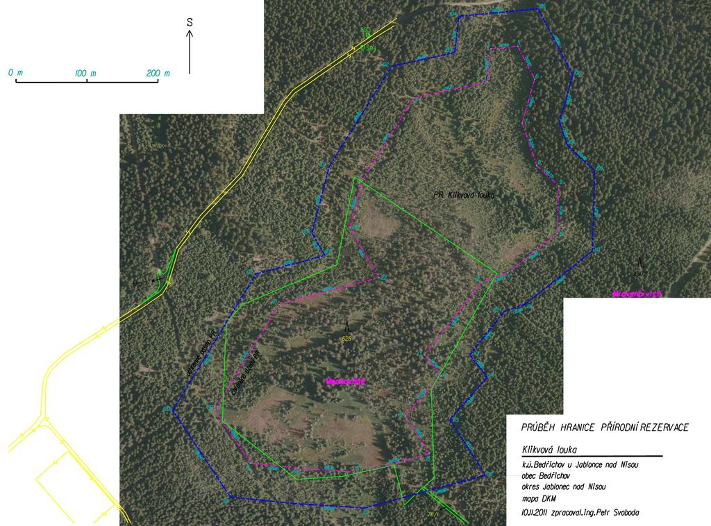 Příloha M2 Katastrální mapa se zákresem ZCHÚ a jeho ochranného pásma Geometrický plán (c) Geoline 2011 měřítko cca 1:3333 691/2 628