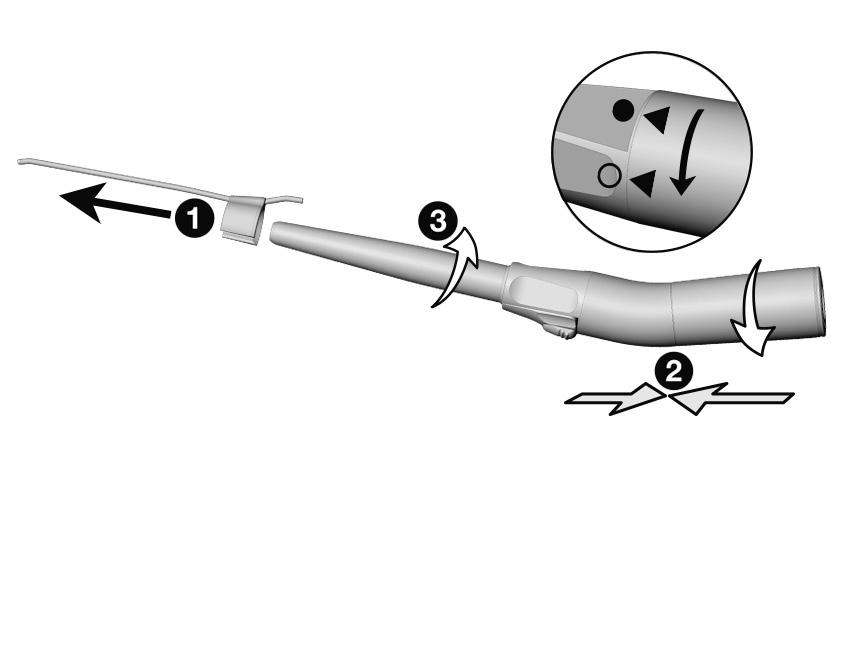 Demontáž úhlového násadce S-9 L G, S-9, S-10, S-12 Stahněte trubku chladicího média.