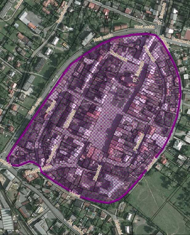 Hranice Městské památkové zóny v Bílovci začíná v severním rohu ulice Zahradní p.č. 598, dále jde vnějším okrajem ulice Valovy p.č. 602, ulicí Městský kopec p.č. 623, ulicí Československé armády.č. 2074, ulicí Nová cesta p.