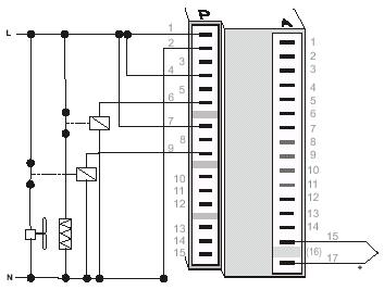 2.2 Připojovací svorky Připojení napájení 1 Viz kapitola 11 "Technické údaje" Připojení výstupů OUT1/2 2 Reléové výstupy 250V/2A, bezpotenciálové přepínací kontakty.