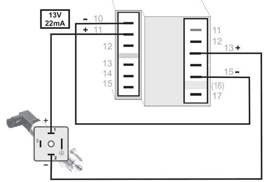 Elektrické připojení Připojení výstupu U T 9 (Volitelná výbava) Výstup zdroje 24Vdc pro externí napájení.