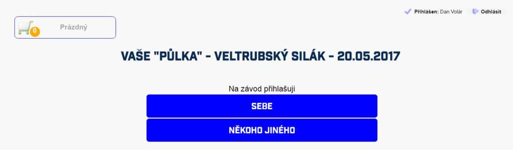Je zde aktivní startovnílistina a stejně tak možnost on-line přihlášky.