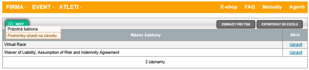 V menu Atleti Zpracování osobních údajů lze zvolit, zda má být souhlas uváděn a povinně vyžadován při registraci nových osob do databáze pořadatele, stejně tak pro případ, kdy jsou noví závodníci
