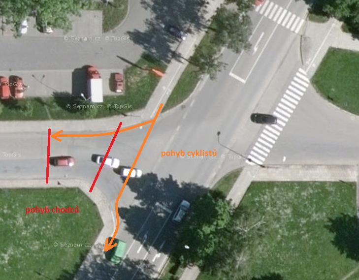 4.2.4 Pěší a cyklistická doprava Dopravní průzkum potvrdil hlavní nedostatek pěší dopravy. Hlavním nedostatkem je tedy chybějící přechod přes ulici Ztracená.