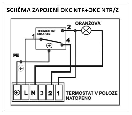 Elektrické připojení zásobníku těchto typů: OKC 80 NTR/Z, OKC 100 NTR/Z, OKC 125 NTR/Z, OKC 160 NTR/Z, OKC 200 NTR/Z OKC 100 NTR, OKC 125 NTR, OKC 160 NTR, OKC 100 NTR/HV, OKC125 NTR/HV - na svorce 2