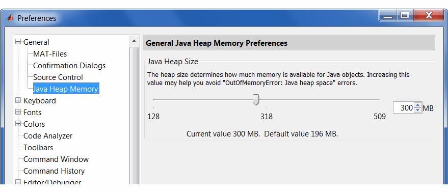 Extrémní množství vzorků s sebou přináší také jisté komplikace grafické rozhraní GUI využívá pro svůj běh Java Heap Memory, přičemž stahovaná data jsou načítána právě do této paměti.