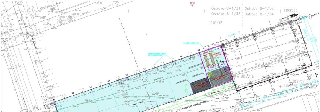 TECHNICKÉ SLUŽBY OCHRANY OVZDUŠÍ OSTRAVA spol. s r.o. Janáčkova 1020/7, 702 00 Ostrava Moravská Ostrava Obrázek 3: Situace stavby Výduch Prodloužení haly č.