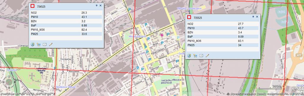 Janáčkova 1020/7, 702 00 Ostrava Moravská Ostrava Imisní pozadí znečišťujících látek v blízké lokalitě je uvedeno v následující mapě: Obrázek 7 imisní pozadí lokality Imisní zátěž lokality oxidem