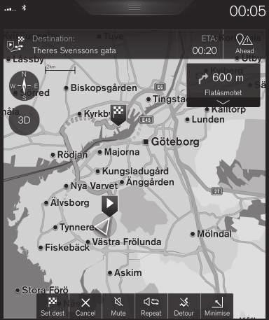 ITINERÁŘ A TRASA Itinerář a alternativní trasa Je-li navádění aktivní, můžete se podívat do itineráře nebo zkontrolovat, zda existují alternativní trasy.