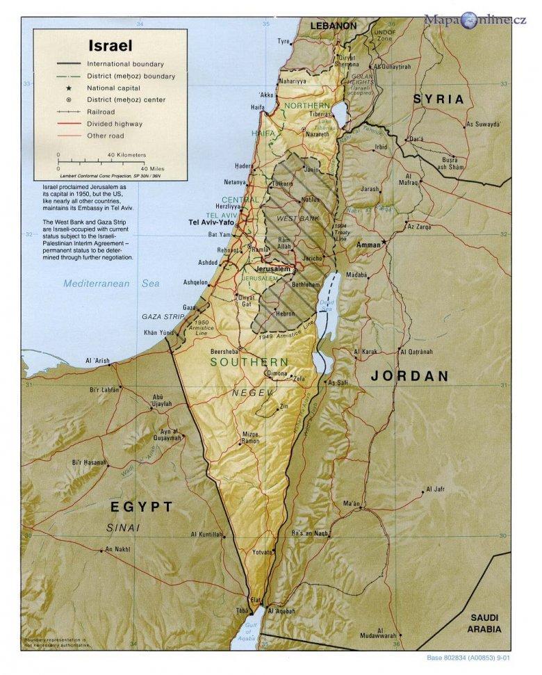 2. Mapa Státu Izrael. [cit. 2013-06-07].