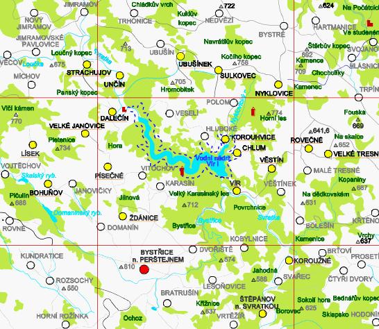 Obr. 25: Mapa Bystřicka,