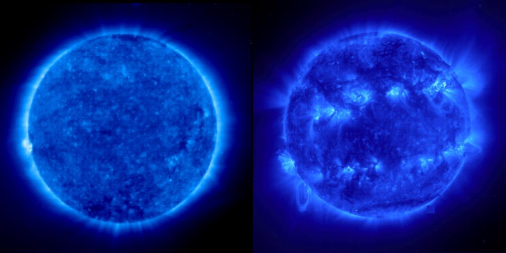 Nejvýraznější spektrální čáry, ve kterých se pozoruje koróna, jsou: Červená čára (637,4 nm, iont Fe X) je charakteristická pro klidné oblasti Slunce a minimum jedenáctiletého slunečního cyklu (obr.