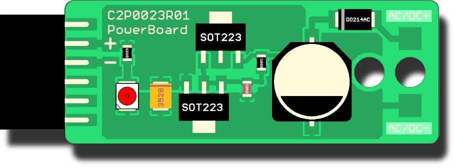 Training Board TB series 3 PowerBoard Elektronická stavebnice POWERBOARD byla speciálně navržena pro účely praktické výuky ručního osazování a pájení desek plošných spojů v technologii SMT.