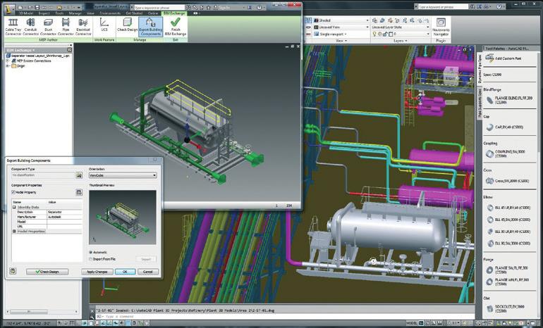Zrychlete navrhování a analýzu technologických zařízení Lépe koordinujte potrubí s konstrukcemi Díky nástrojům pro navrhování konstrukcí v sadě Autodesk Plant Design Suite edice Premium a Ultimate