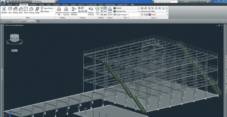 Pak můžete do aplikace AutoCAD Plant 3D nazpět importovat podrobný konstrukční návrh pro vizualizaci kompletní konstrukce i s potrubím.
