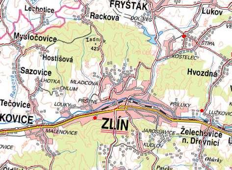 Obrázek 74: Lokalizace dopravních nehod s usmrcením osoby za období 1.1.2010-31.07.