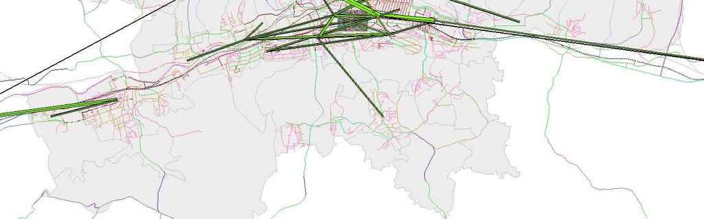 Obrázek dokumentuje vztahy cyklistické dopravy vzorku obyvatel města Zlína za 24 hodin podle průzkumu domácností.