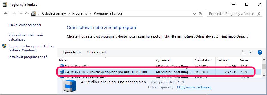 Postup instalace: 1. Stáhněte si instalační balíček Slovenský doplněk pro CADKON+ 2017 ARCHITECTURE. 2. Vypněte CADKON+. 3. Spusťte stažený soubor SetupCadkonPlus_2017_SKadd.exe. 4.