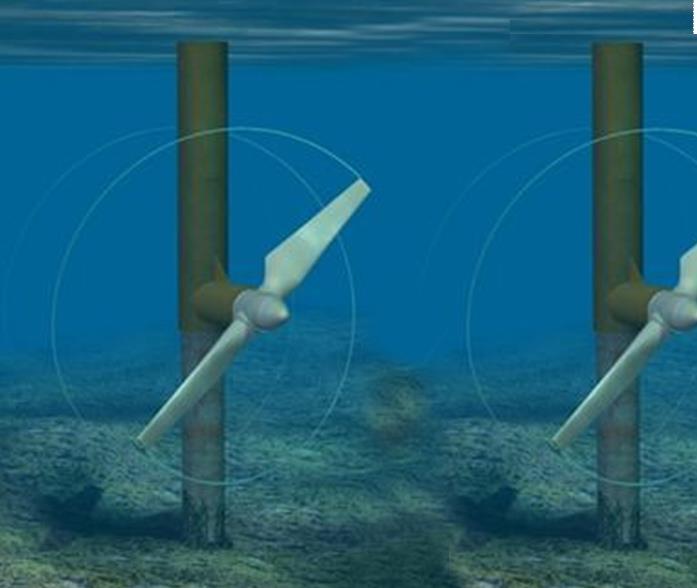 PŘÍLIVOVÁ ELEKTRÁRNA MIMO POBŘEŽÍ Turbína je zapuštěna do dna přibližně jeden a půl kilometru od pobřeží nedaleko města Lynmouthu,