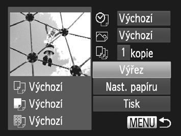 Tisk snímků Výchozí Odpovídá aktuálnímu nastavení tiskárny. Datum Vytiskne snímky s uvedením data. Č. souboru Vytiskne snímky s uvedením čísla souboru.