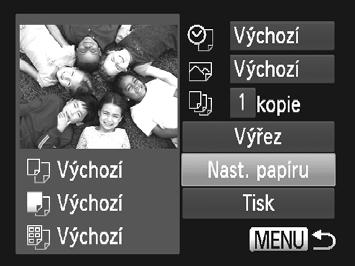 Tisk snímků Vytiskněte snímek. Na obrazovce v kroku 1 vyberte stisknutím tlačítek op nebo otočením ovladače 7 možnost [Tisk] a pak stiskněte tlačítko m.