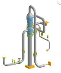 V roce 2015 bylo provedeno posouzení vnějšího namáhání Ing. Karlem Horákem z firmy UNIPIPE Engineering, s.r.o., viz obr 5. pro optimální nastavení závěsů.