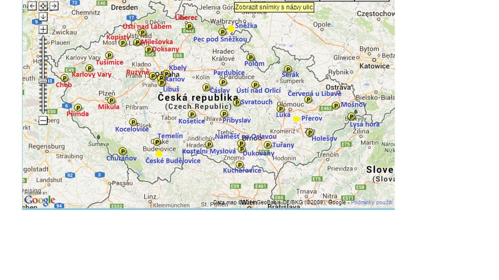 Obrázek 41: Mapa lokalit s rozd