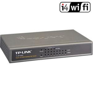 TP-LINK: TL-SF1008P - 8-portový PoE switch, 10/100 Mbps Switch, který umožňuje napájet na dálku zařízení s podporou normy 802.3af (48 V).