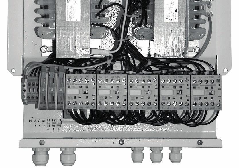 7E TRN 2D, TRN 4D TRN 7D, TRN 9D Svorky pro připojení napájení, svorky pro připojení motoru ventilátoru,