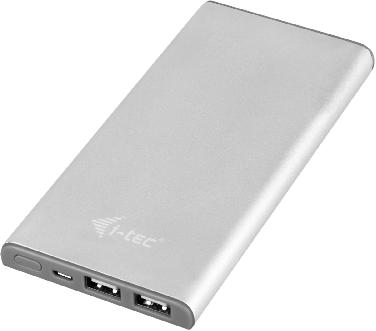 5 mm input for a microphone i-tec Metal Power Bank 8000 mah with 3-in-1 Cable P/N: PB8000 A portable battery with a capacity of 8000 mah For charging of mobile phones, GPS navigators, tablets, music