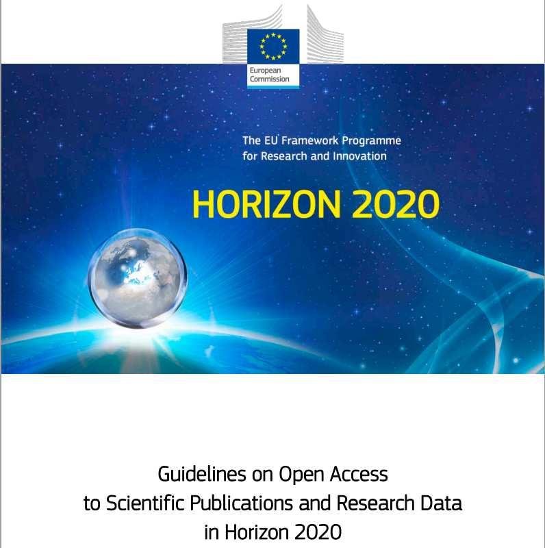 Otevřený přístup k publikacím Obecný princip Upraveno v Pravidlech účasti, v modelové grantové dohodě, vydán Průvodce (Guidelines on Open Access in H2020) http://ec.europa.