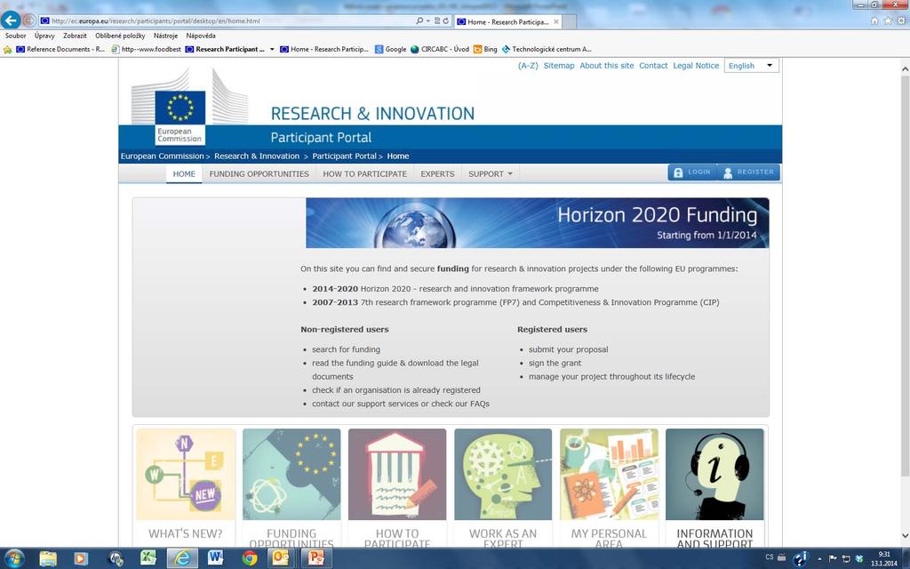 Participant portal http://ec.europa.