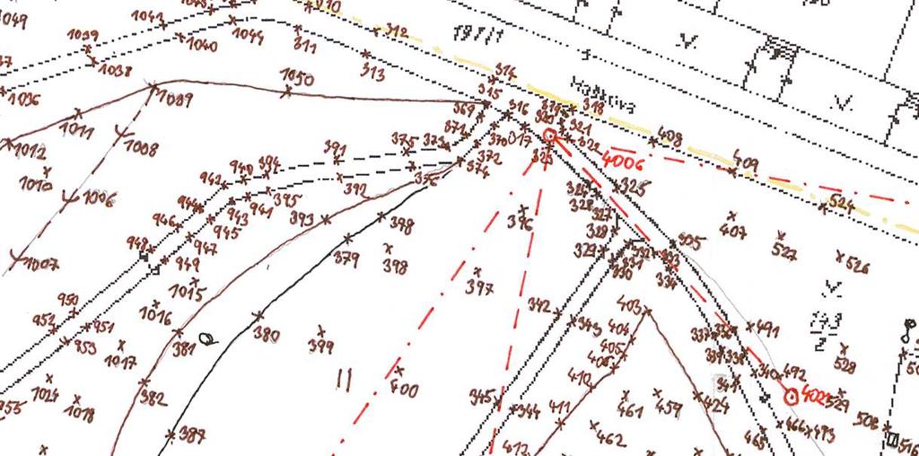 Body pro podrobné zaměření byly vybrány tak, aby výsledná mapa splnila parametry zadané vedoucím práce.