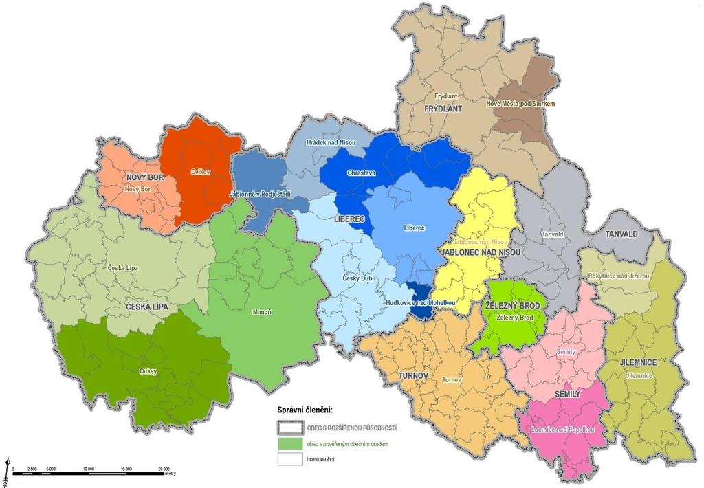 Liberecký kraj lze charakterizovat jako území vnitřně diferencované, složené ze specifických oblastí, vymezených jak polohou (horské Jizerské hory, Krkonoše, podhorské Českodubsko, Semilsko,