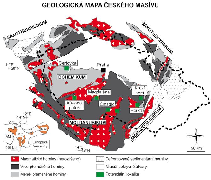 4 Zprávy ze Správy Geologie lokalit vytipovaných pro budoucí hlubinné úložiště v geologické jednotce v Českém masívu.